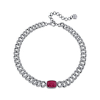 RUBY PAVE DIAMOND GEO LINK CHOKER