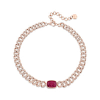 RUBY PAVE DIAMOND GEO LINK CHOKER