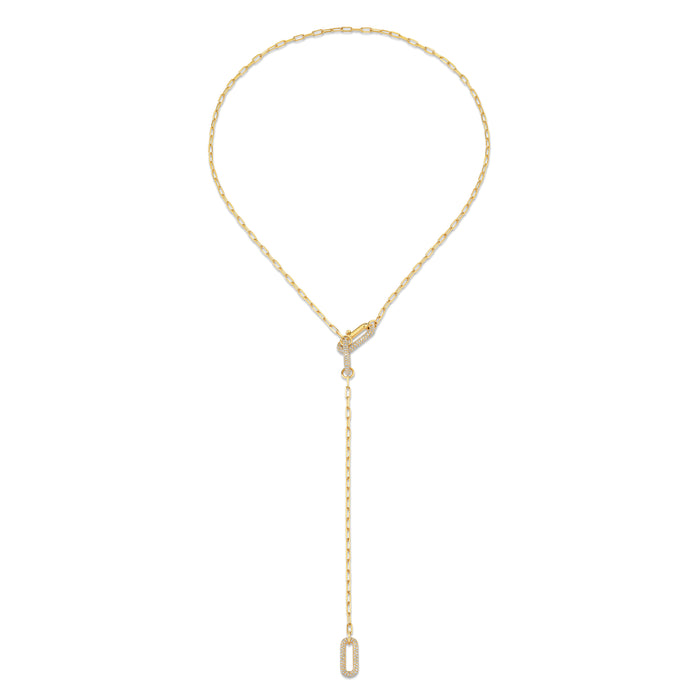 READY TO SHIP DIAMOND PAVE MINI CABLE LINK LARIAT