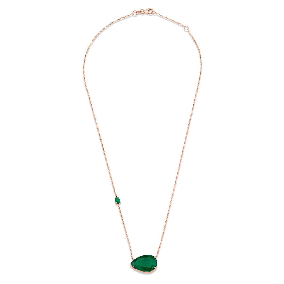 EMERALD EAST WEST PEAR NECKLACE