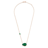 EMERALD EAST WEST PEAR NECKLACE