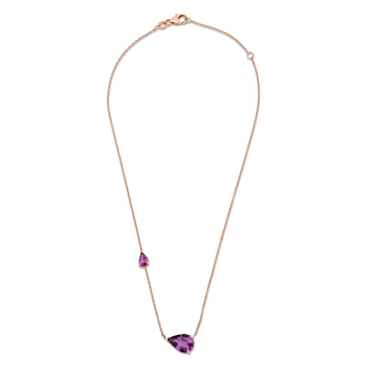 PINK SAPPHIRE EAST WEST PEAR NECKLACE