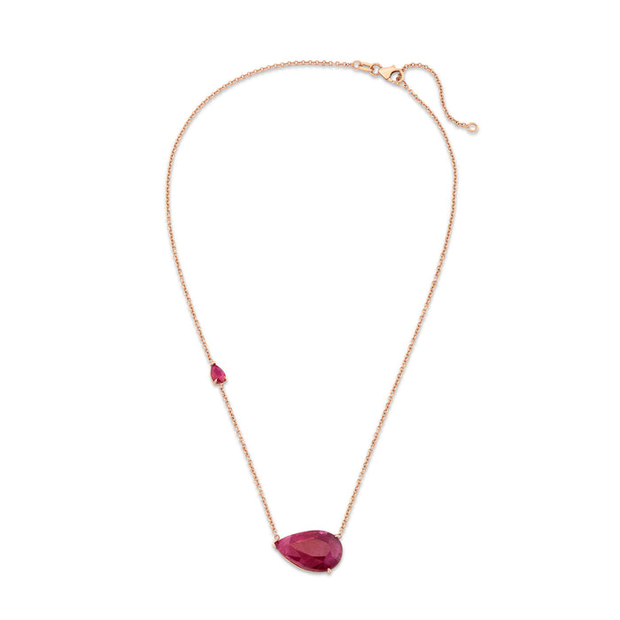 READY TO SHIP RUBY EAST WEST PEAR NECKLACE