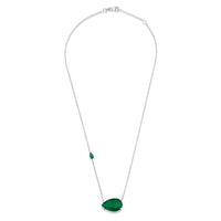 EMERALD EAST WEST PEAR NECKLACE