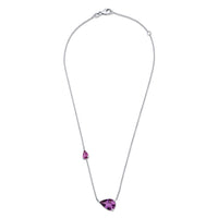 PINK SAPPHIRE EAST WEST PEAR NECKLACE