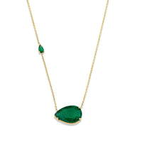 EMERALD EAST WEST PEAR NECKLACE
