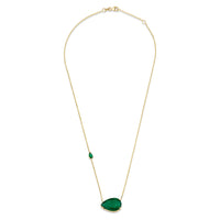 EMERALD EAST WEST PEAR NECKLACE