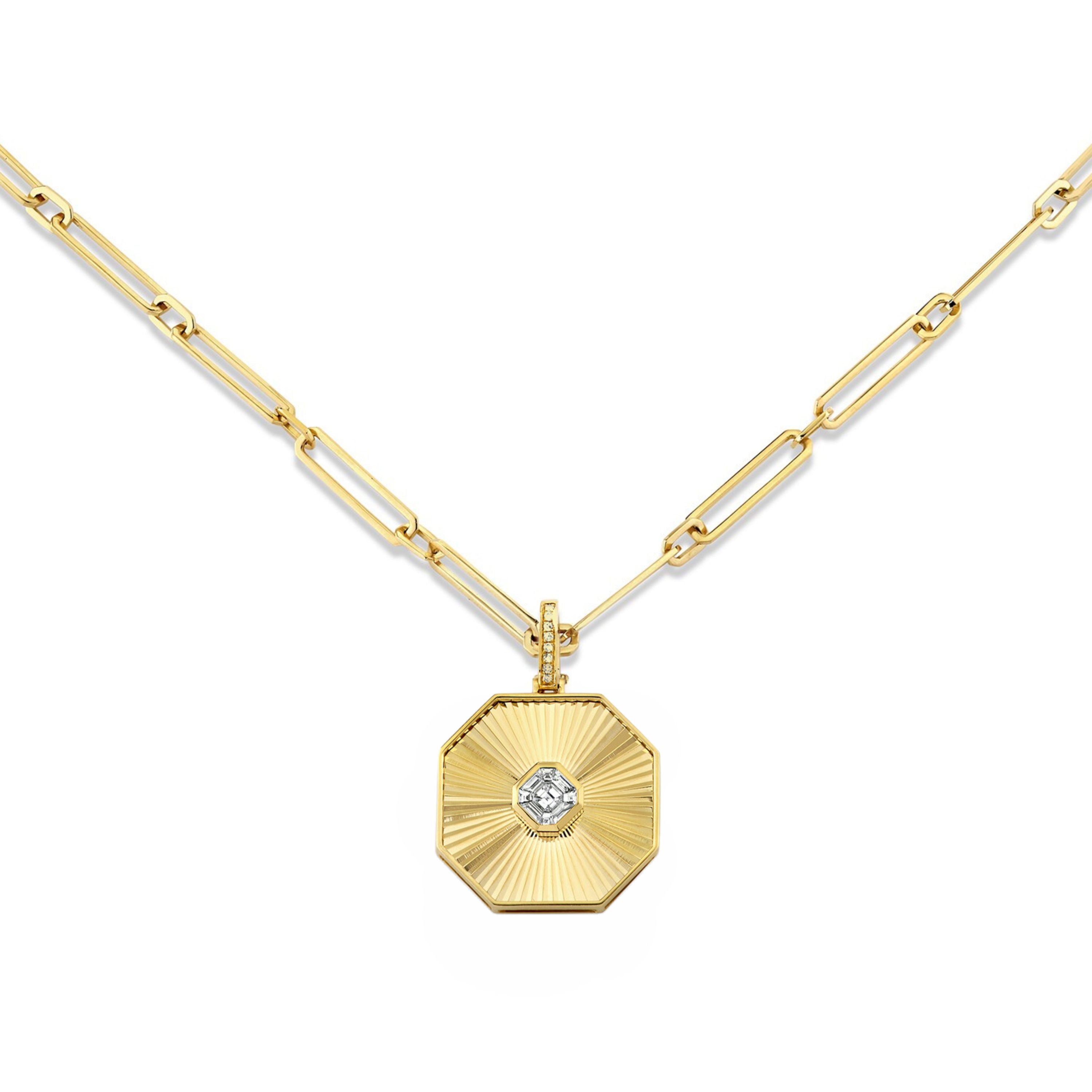 READY TO SHIP DIAMOND RADIANT OCTAGON NECKLACE