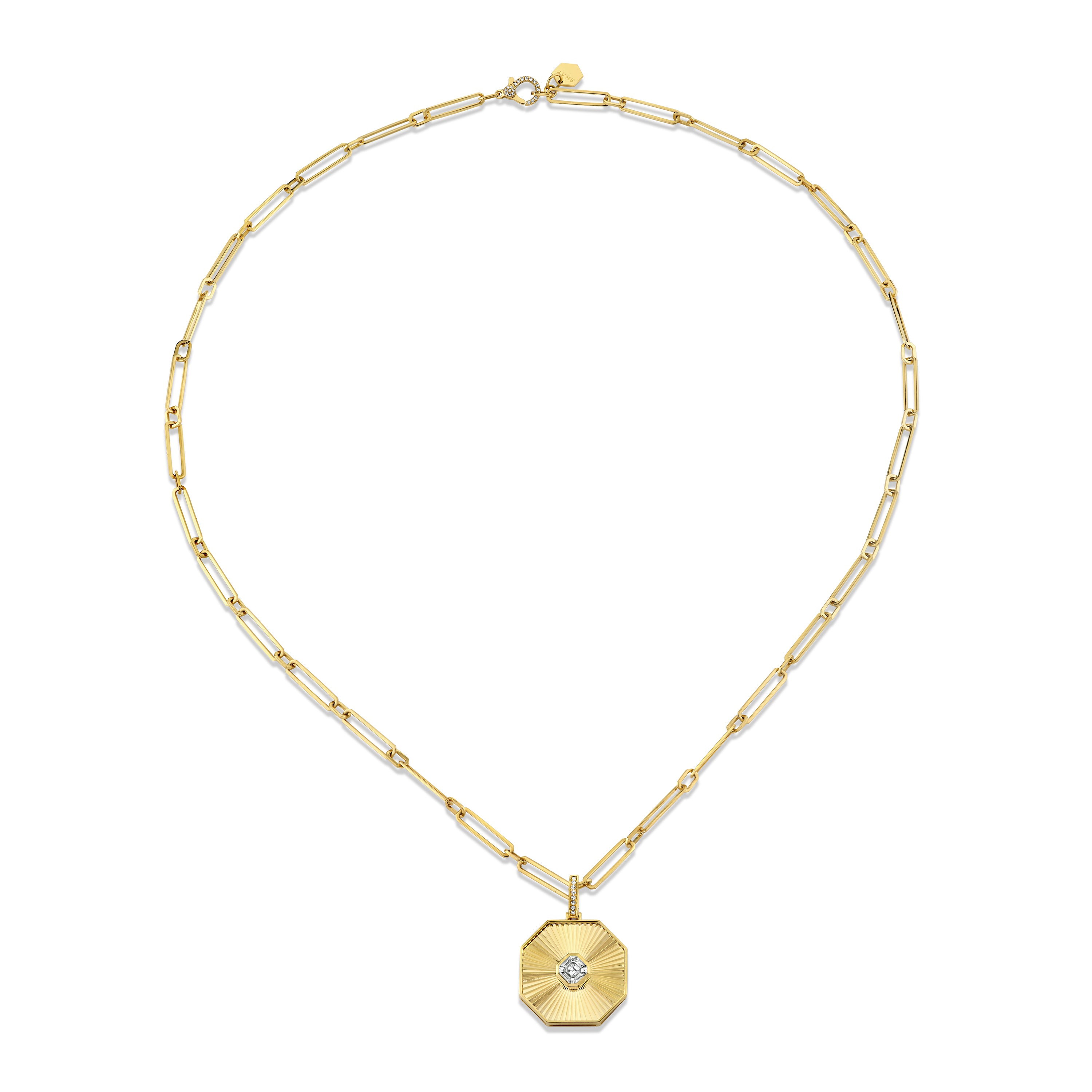 READY TO SHIP DIAMOND RADIANT OCTAGON NECKLACE