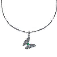 EMERALD BUTTERFLY PENDANT NECKLACE