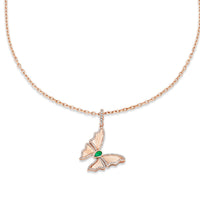 EMERALD BUTTERFLY PENDANT NECKLACE