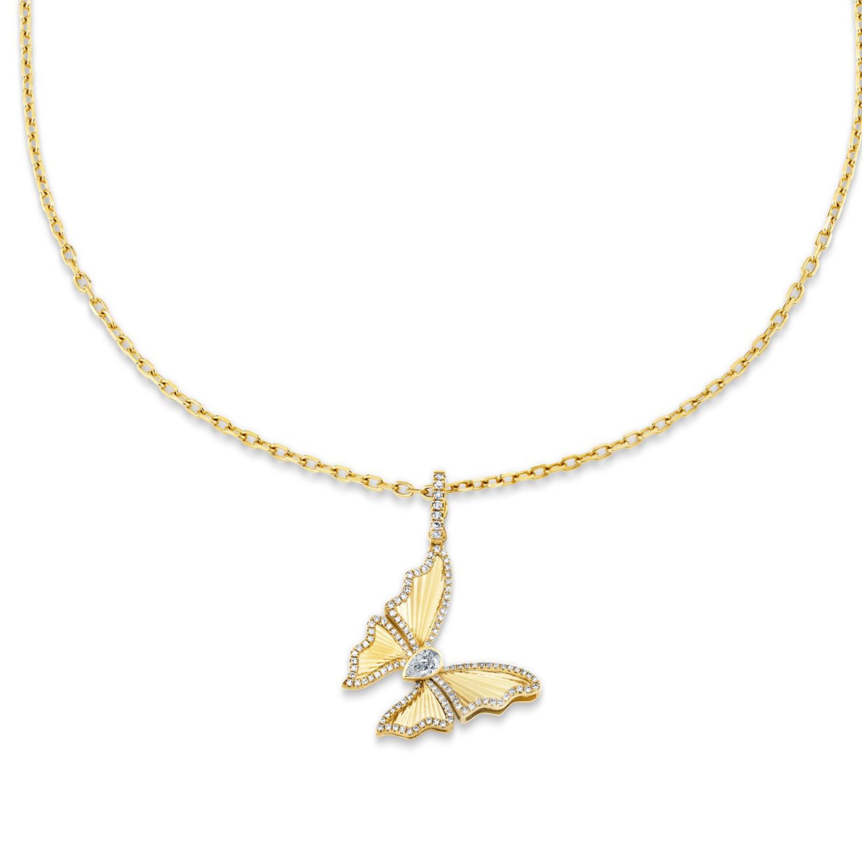 READY TO SHIP DIAMOND BUTTERFLY NECKLACE
