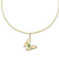 READY TO SHIP EMERALD BUTTERFLY PENDANT NECKLACE