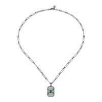 EMERALD RADIANT DECO PENDANT NECKLACE