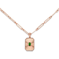 EMERALD RADIANT DECO PENDANT NECKLACE