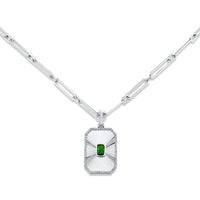 EMERALD RADIANT DECO PENDANT NECKLACE