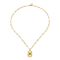 READY TO SHIP EMERALD RADIANT DECO PENDANT NECKLACE