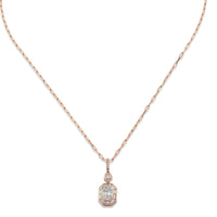 DIAMOND BEZEL ILLUSION DROP PENDANT NECKLACE
