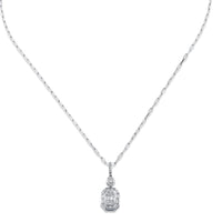 DIAMOND BEZEL ILLUSION DROP PENDANT NECKLACE