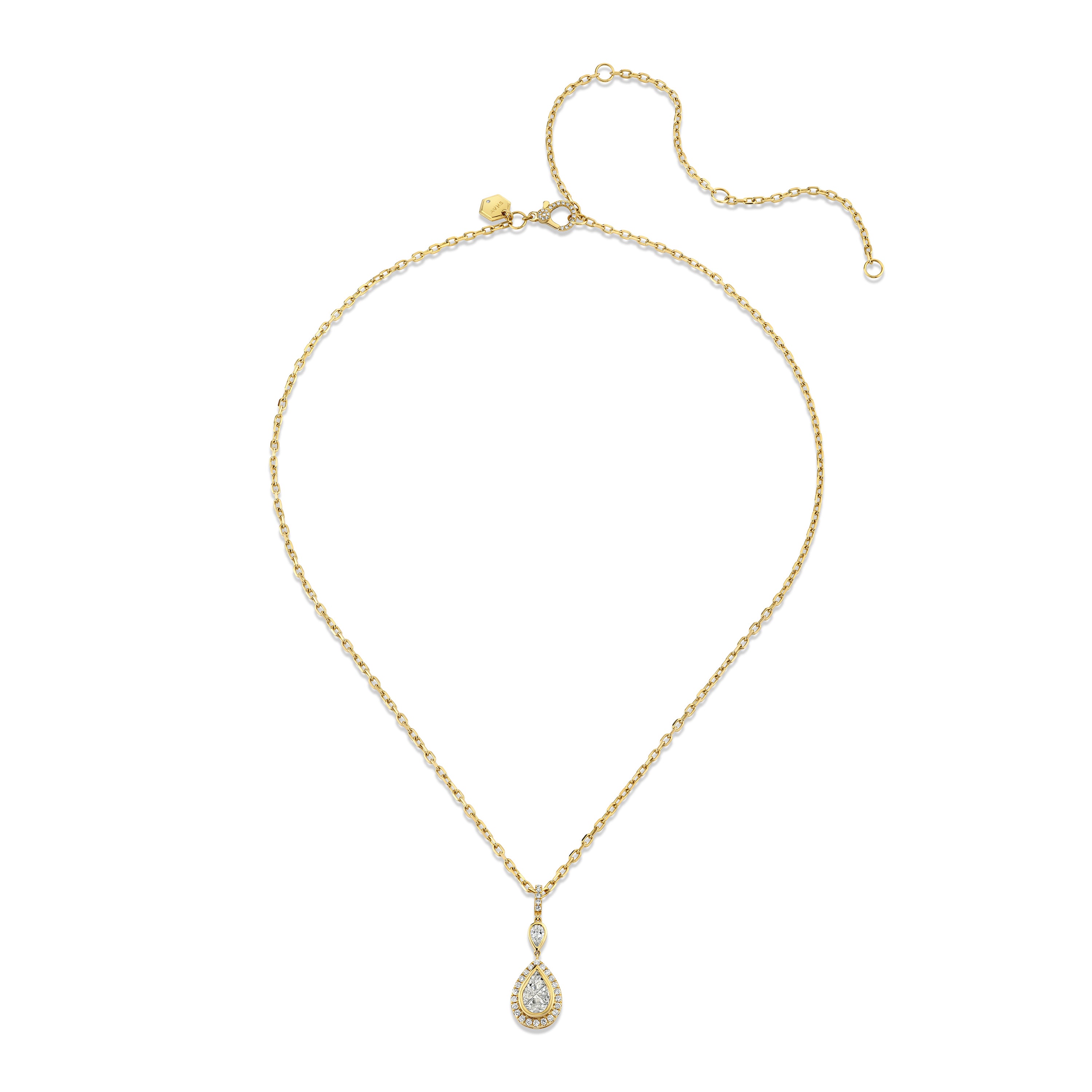 DIAMOND DOUBLE PEAR NECKLACE