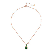 EMERALD DOUBLE BEZEL ILLUSION PENDANT NECKLACE