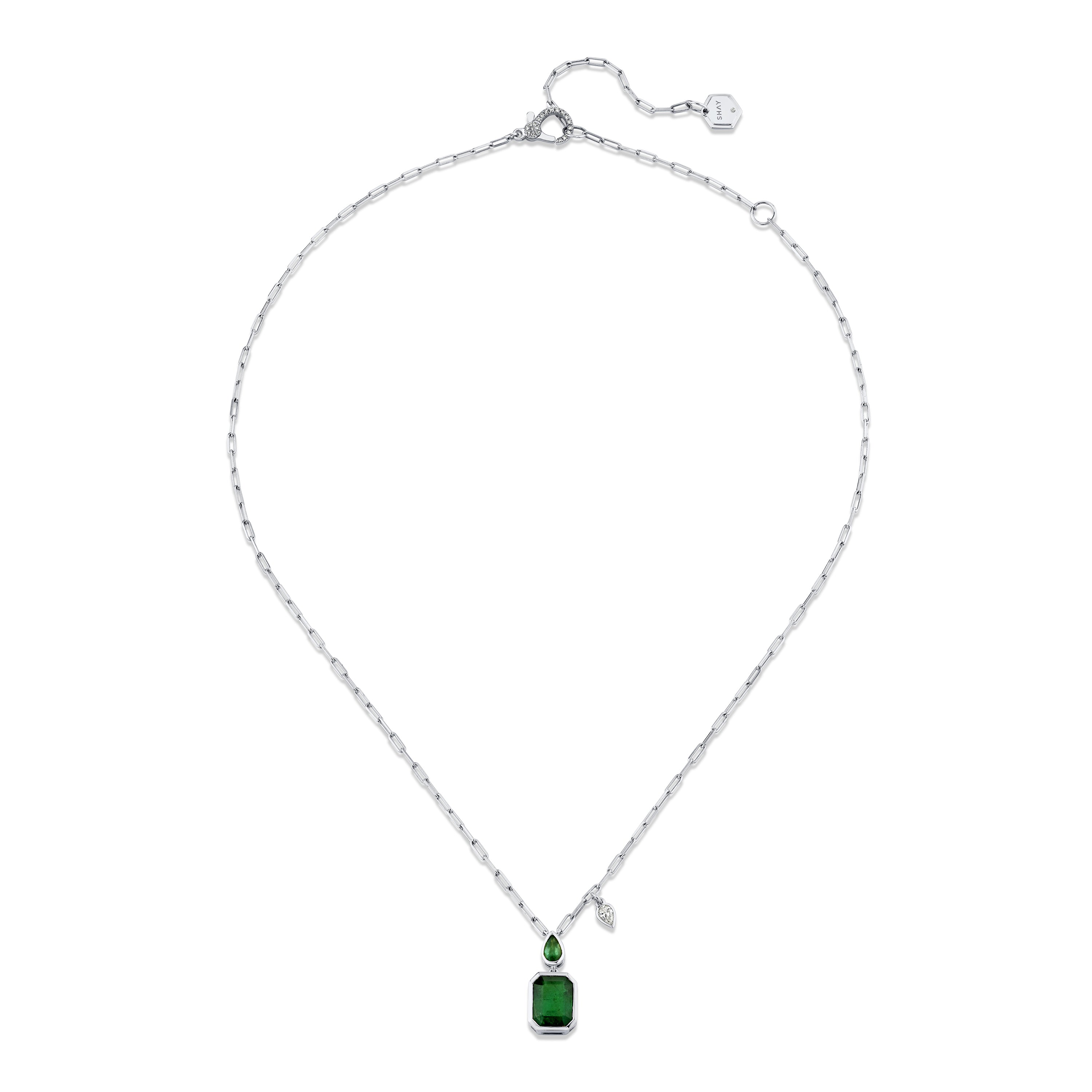 EMERALD DOUBLE DROP NECKLACE