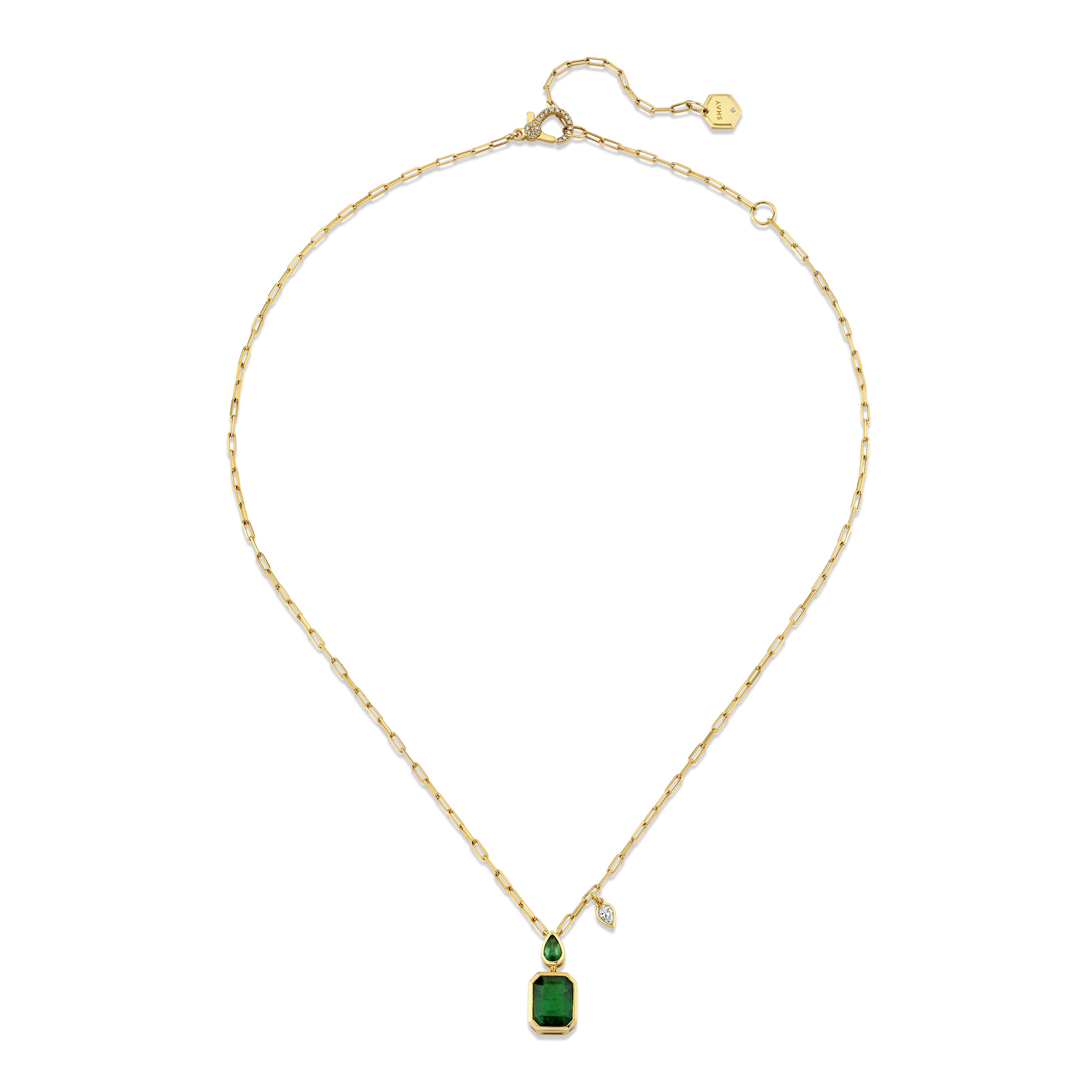 EMERALD DOUBLE DROP NECKLACE