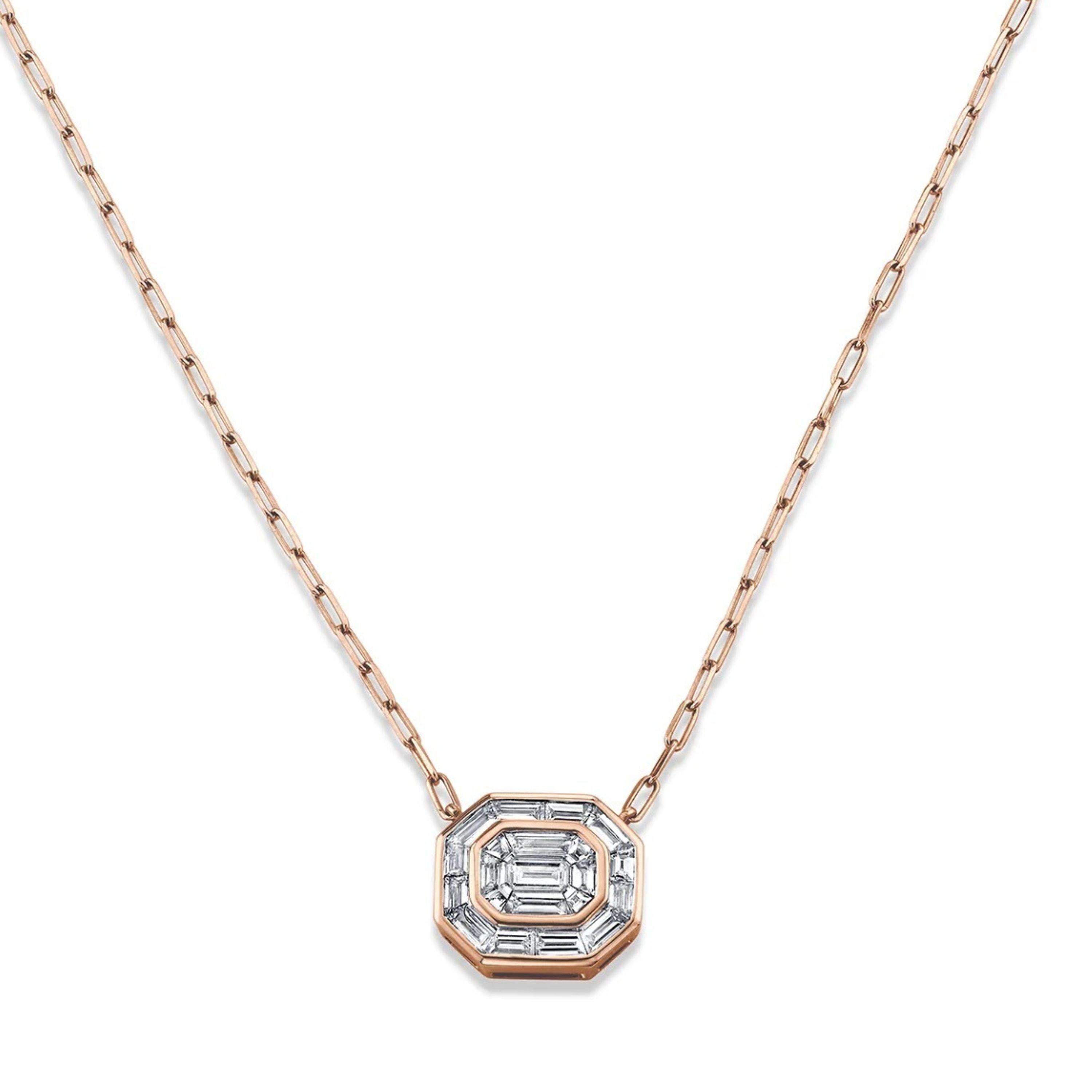 SHAY Ready to Ship Diamond Illusion Necklace, 0.87ct, 18k gold, side view