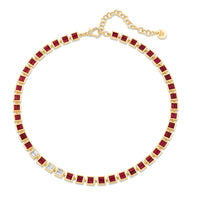RUBY & DIAMOND BEZEL NECKLACE