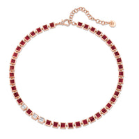 RUBY & DIAMOND BEZEL NECKLACE
