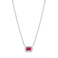 RUBY & DIAMOND MINI HALO NECKLACE
