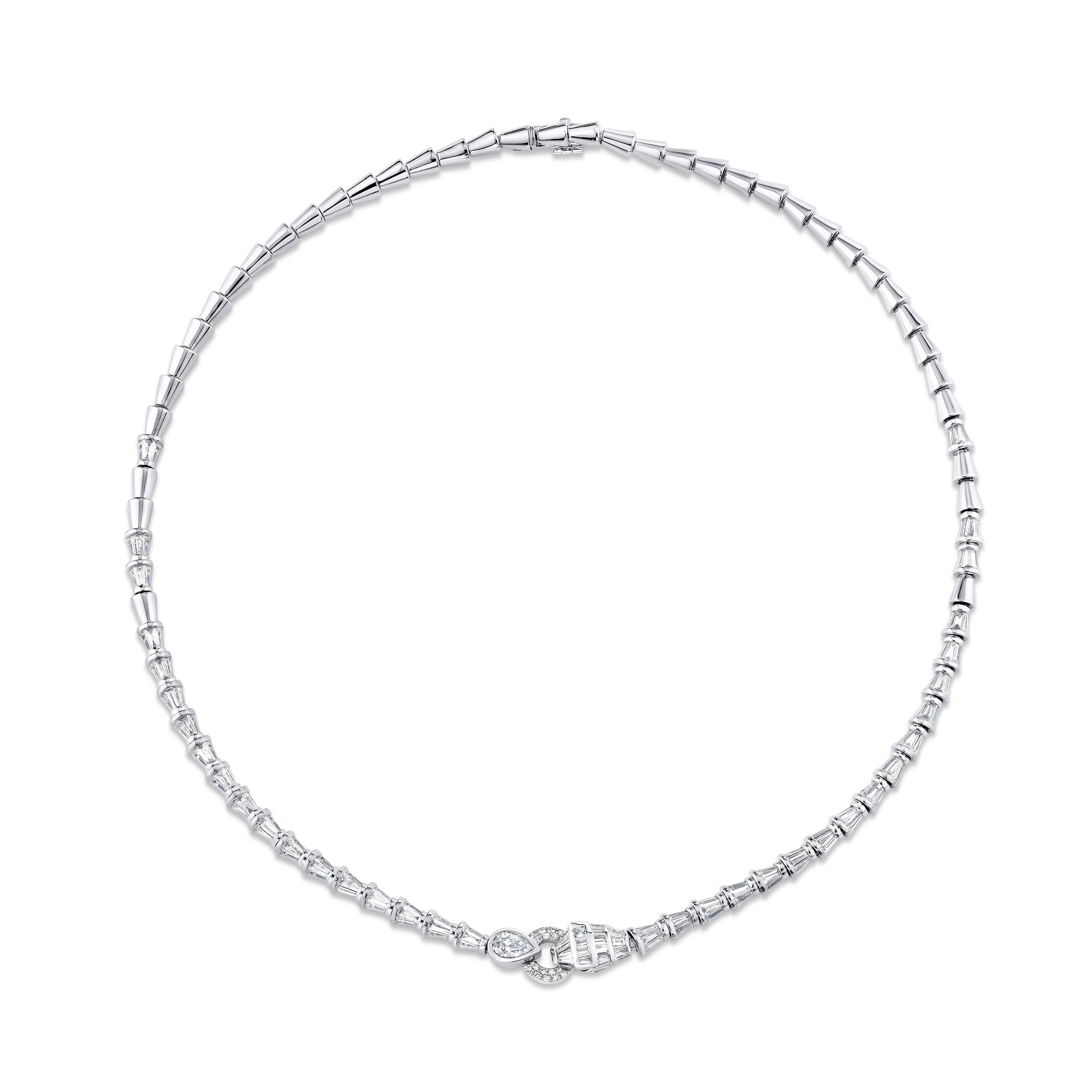 SHAY Ready to Ship Diamond Serpentine Necklace, 3.7ct, 18k gold, detail view