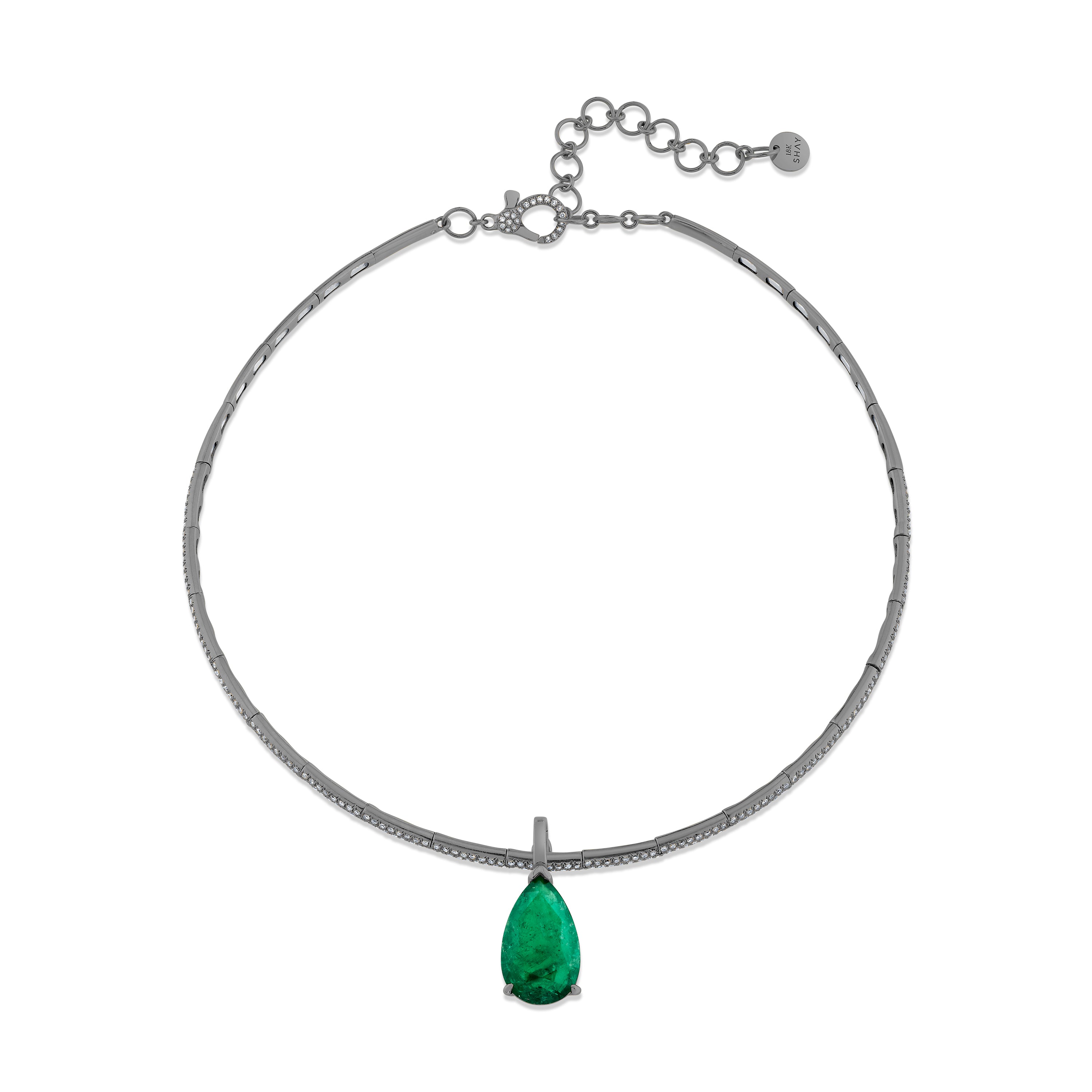 EMERALD PEAR DROP COLLAR