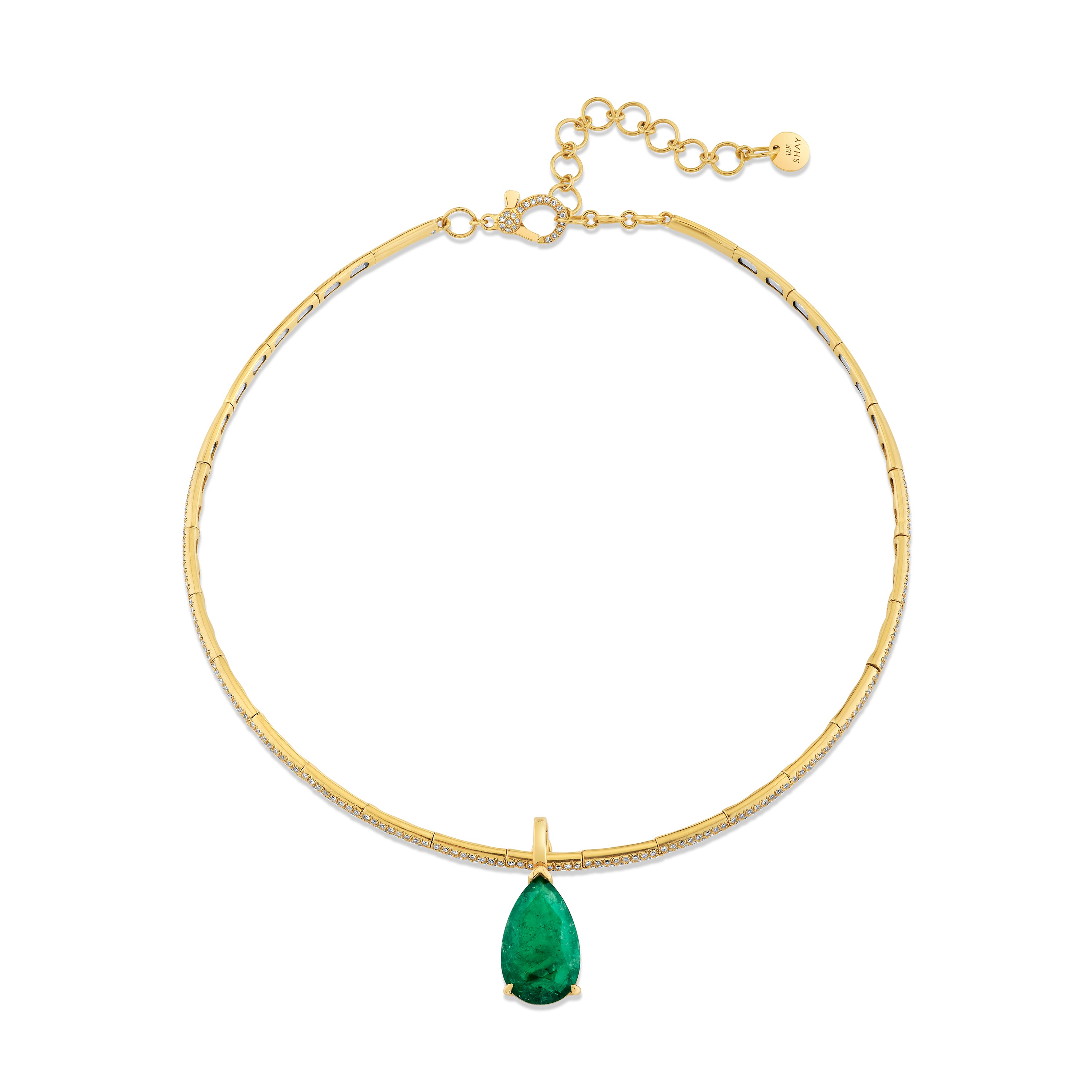 EMERALD PEAR DROP COLLAR