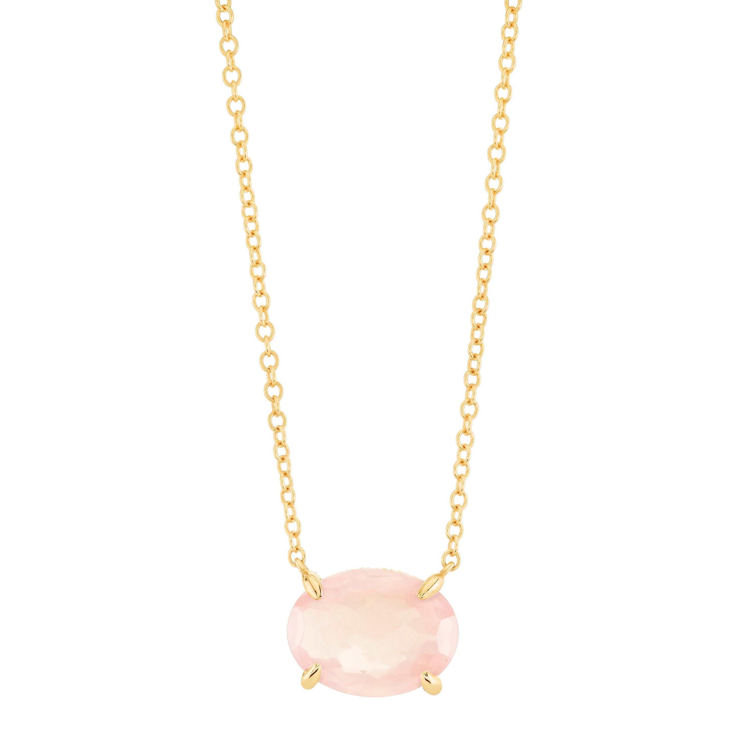 PINK QUARTZ GEM NECKLACE