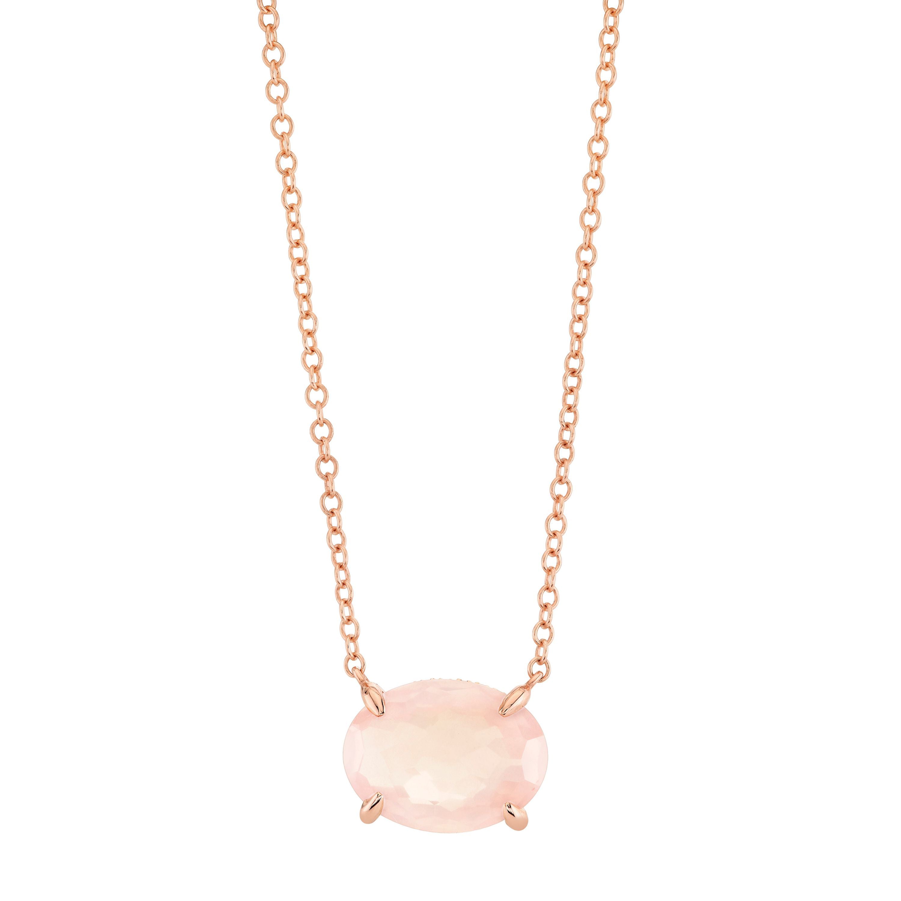 PINK QUARTZ GEM NECKLACE