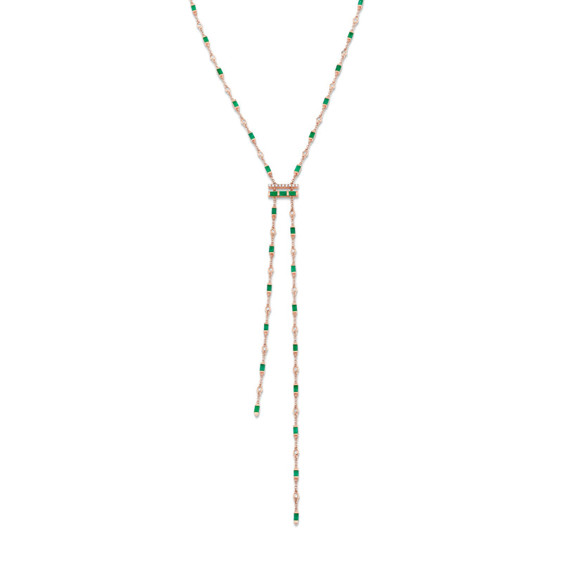 EMERALD & DIAMOND CASCADE Y NECKLACE