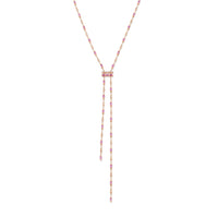 READY TO SHIP PINK SAPPHIRE & DIAMOND CASCADE Y NECKLACE