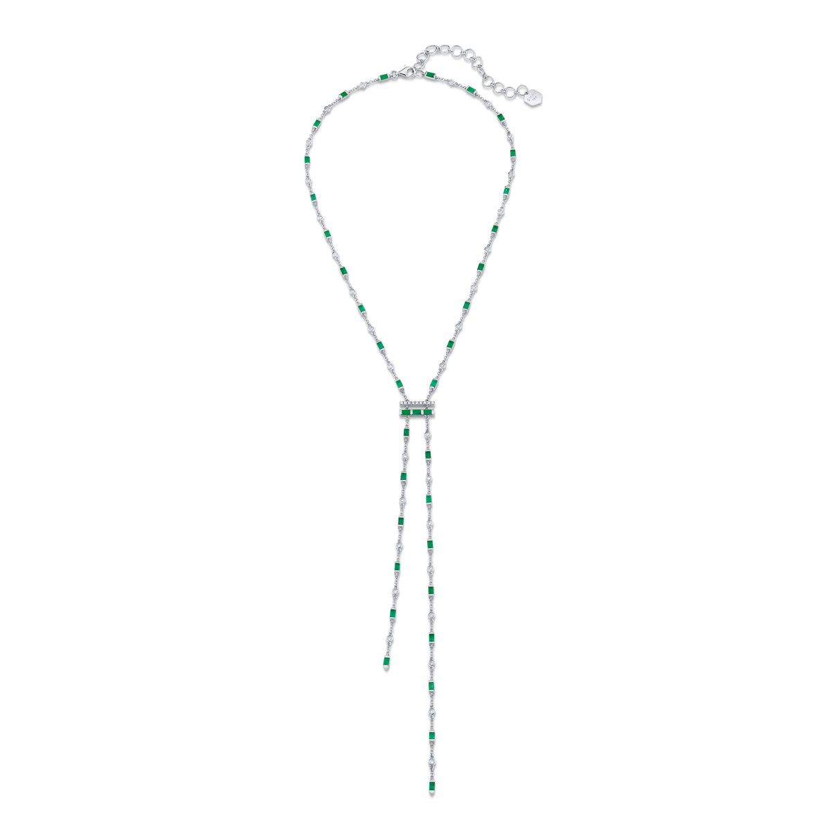 EMERALD & DIAMOND CASCADE Y NECKLACE