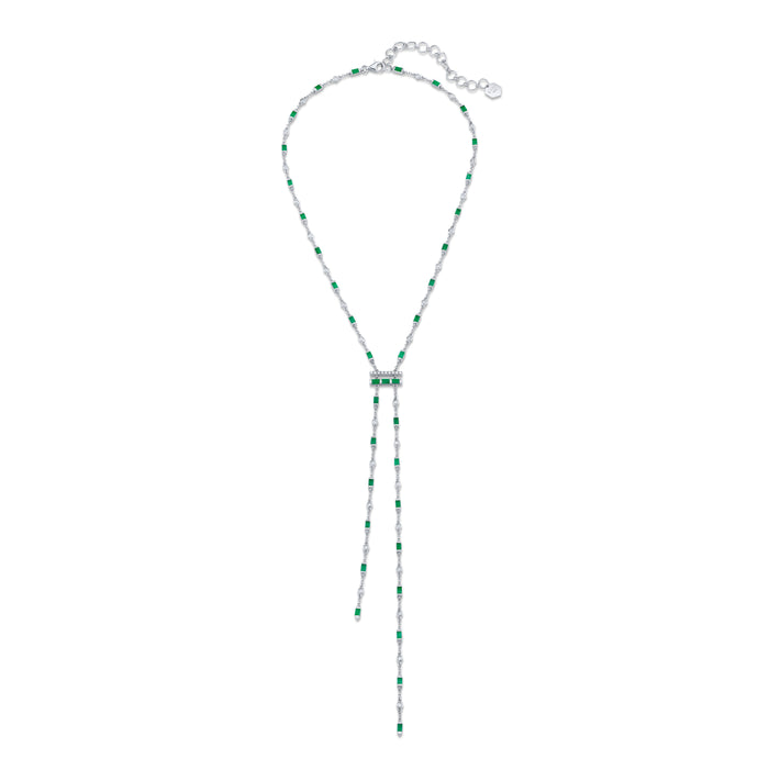 EMERALD & DIAMOND CASCADE Y NECKLACE