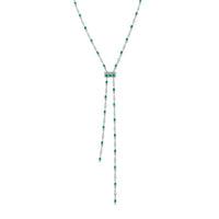 EMERALD & DIAMOND CASCADE Y NECKLACE