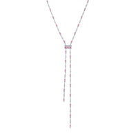 PINK SAPPHIRE & DIAMOND CASCADE Y NECKLACE