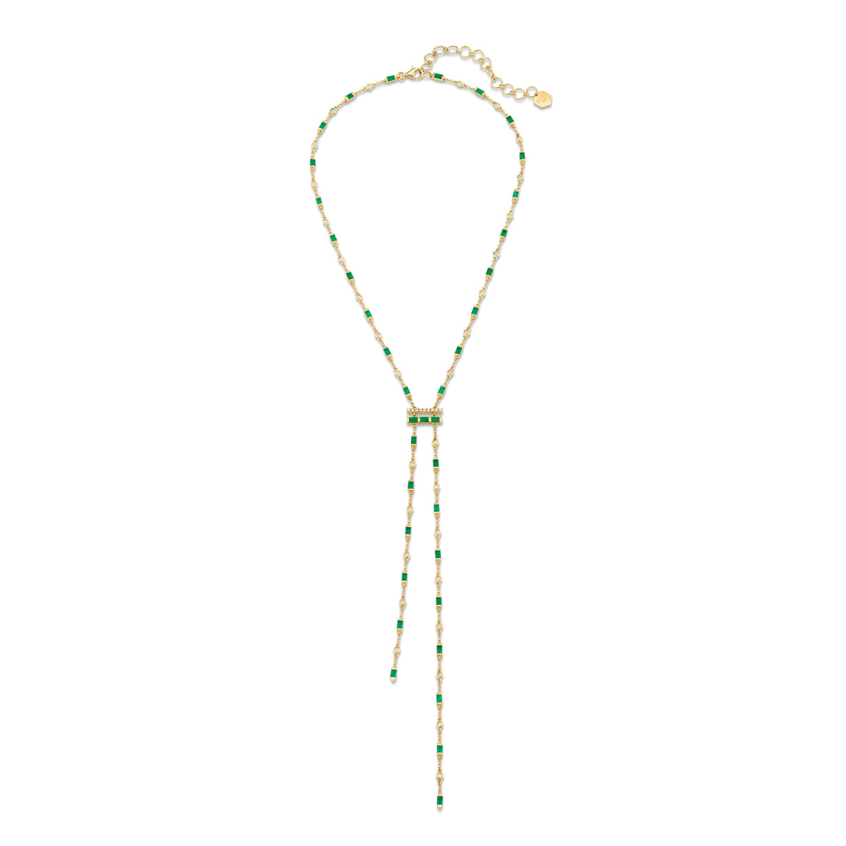 EMERALD & DIAMOND CASCADE Y NECKLACE