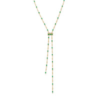 EMERALD & DIAMOND CASCADE Y NECKLACE