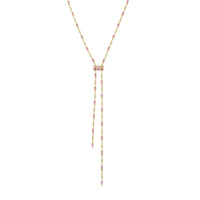 PINK SAPPHIRE & DIAMOND CASCADE Y NECKLACE