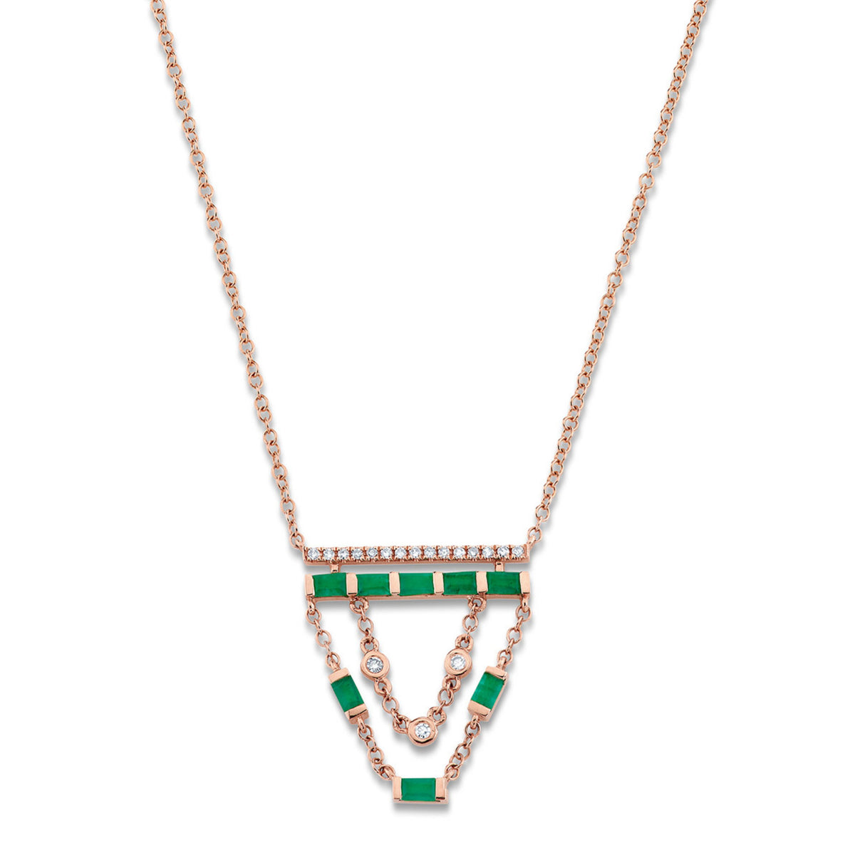 EMERALD & DIAMOND CASCADE NECKLACE