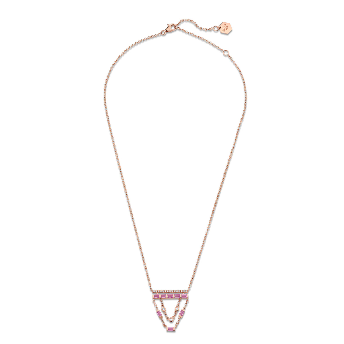 PINK SAPPHIRE & DIAMOND CASCADE NECKLACE