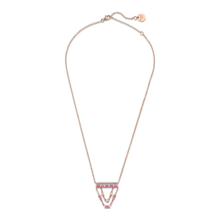 PINK SAPPHIRE & DIAMOND CASCADE NECKLACE