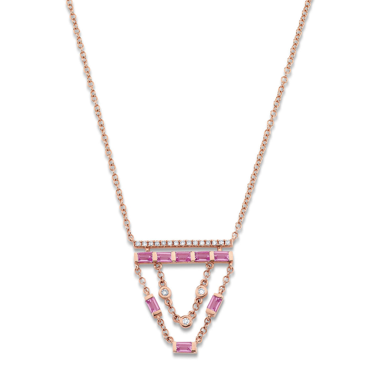 PINK SAPPHIRE & DIAMOND CASCADE NECKLACE
