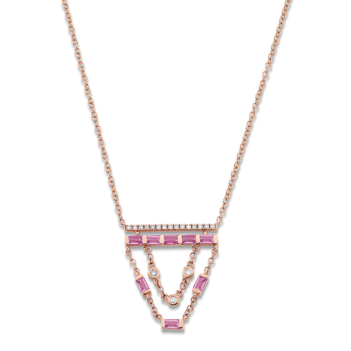 PINK SAPPHIRE & DIAMOND CASCADE NECKLACE